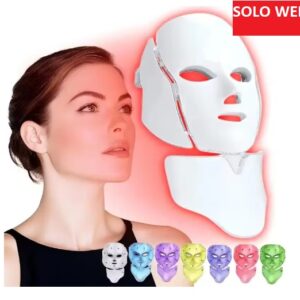 Mascarilla facial LED de 7 colores con cuello. SOLO WEB